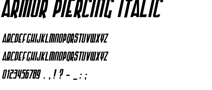 Armor Piercing Italic font